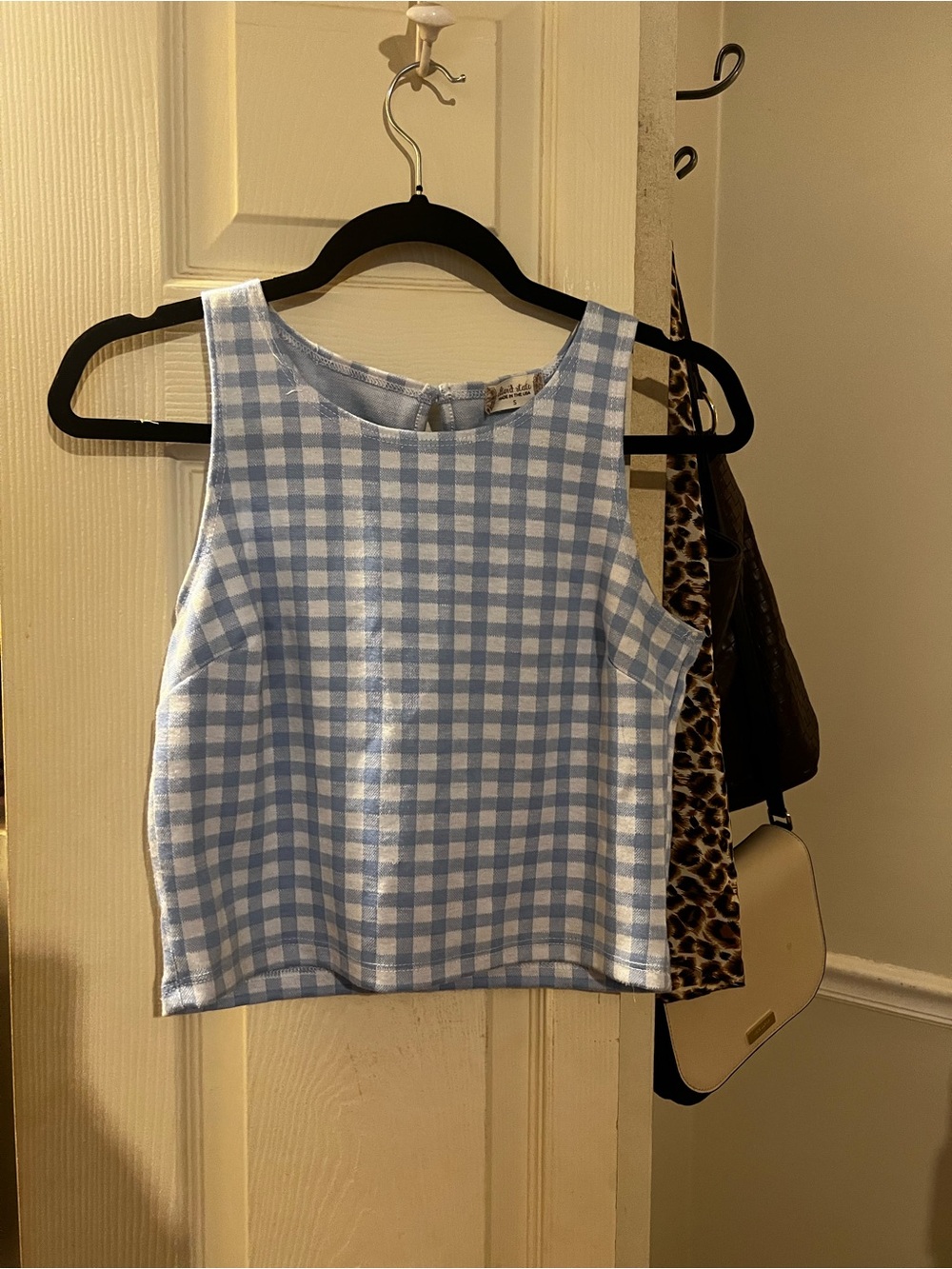 Altar'd State Blue and White Gingham Tank Top